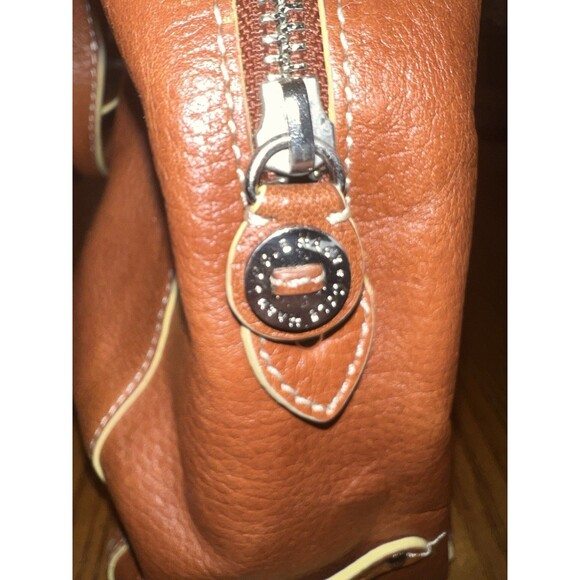 Cole Haan Purse Brown Leather Shoulder Tote Bag Rivets Stitch Y2K Boho Vintage - Picture 5 of 16